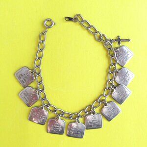 Child's Ten Commandments bracelet Silver tone